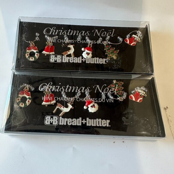 2 Sets of 6 Christmas Holiday Wine Glass Charms Markers - Picture 2 of 2